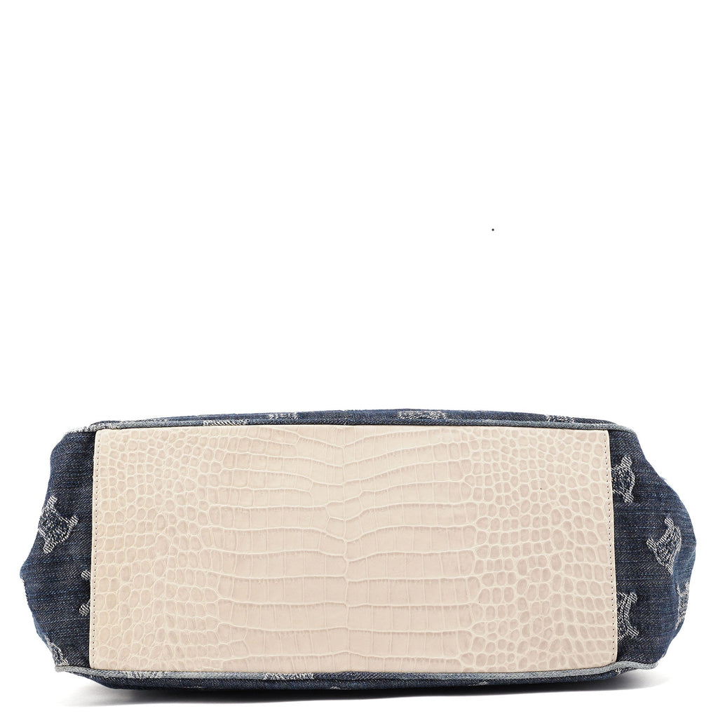 Navy Denim Gradient Triomphe Tote