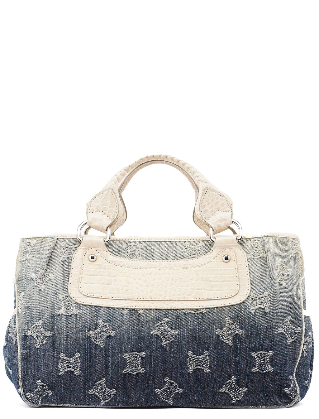 Navy Denim Gradient Triomphe Tote