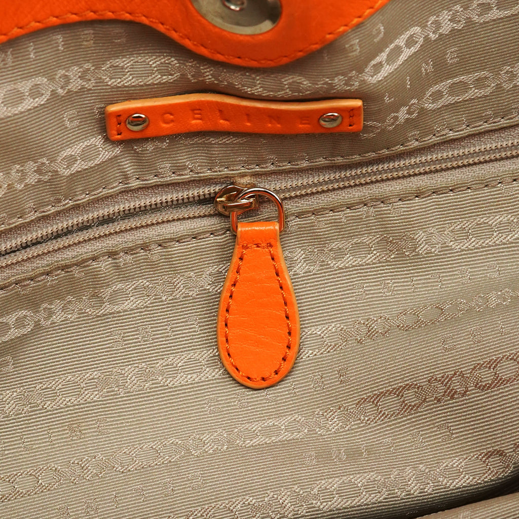 Orange Leather Pillow 2-Way Bag