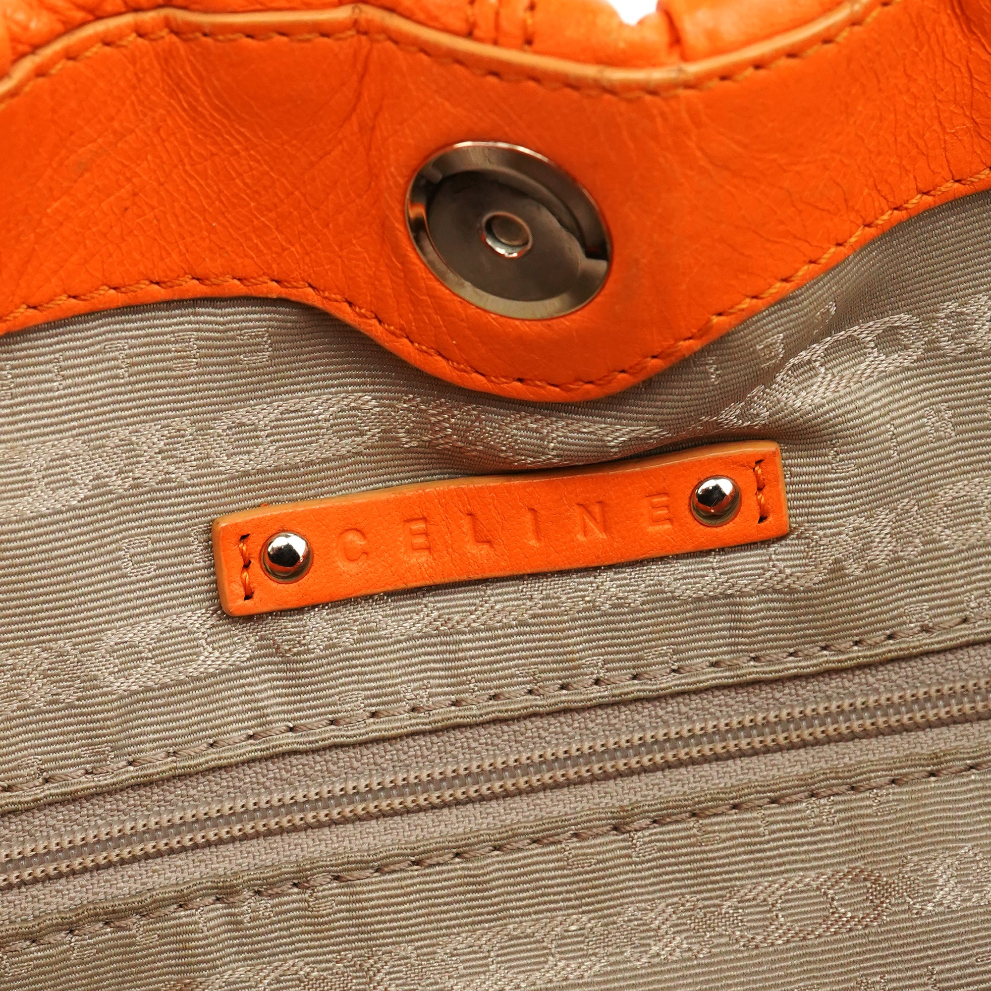 Orange Leather Pillow 2-Way Bag