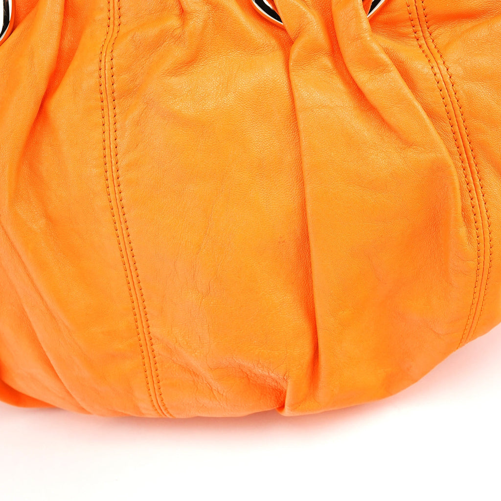 Orange Leather Pillow 2-Way Bag