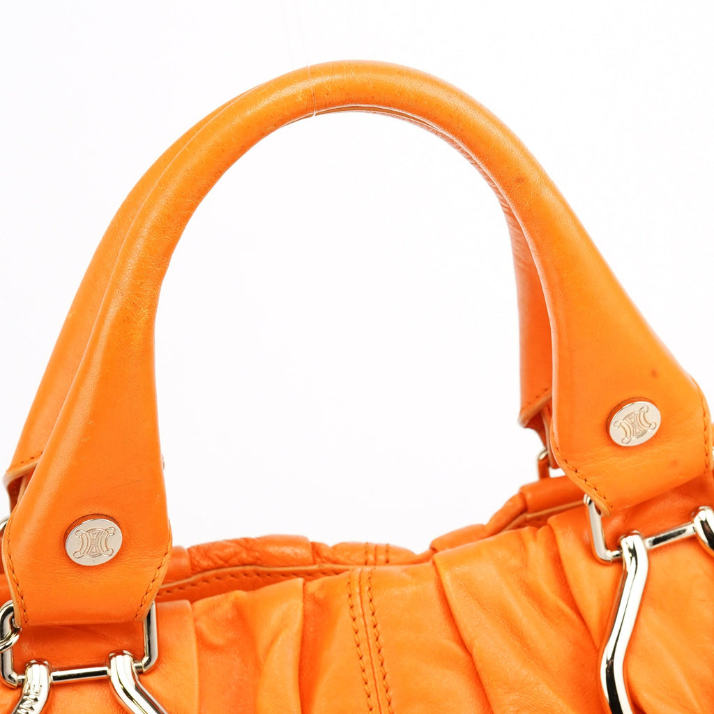 Orange Leather Pillow 2-Way Bag