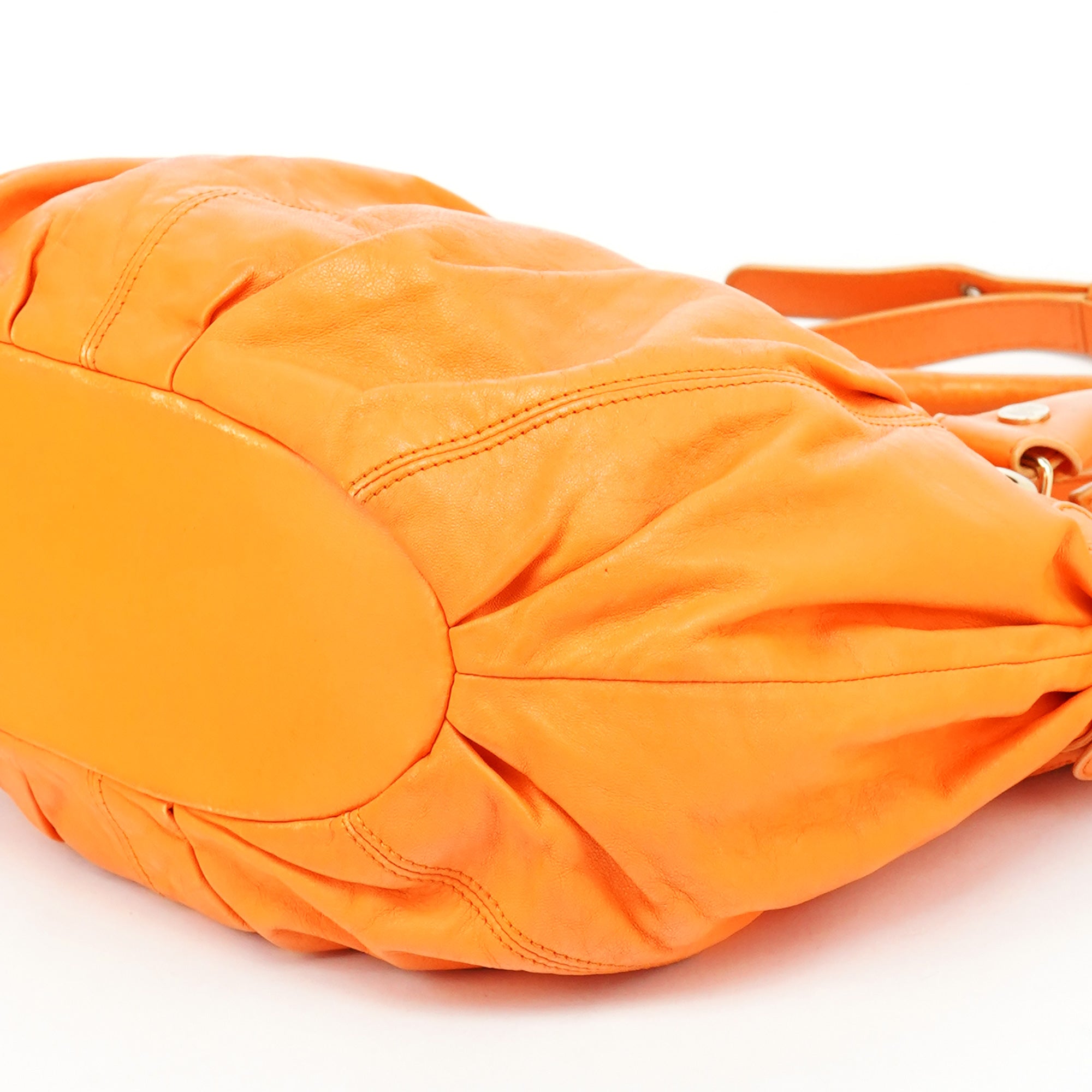 Orange Leather Pillow 2-Way Bag