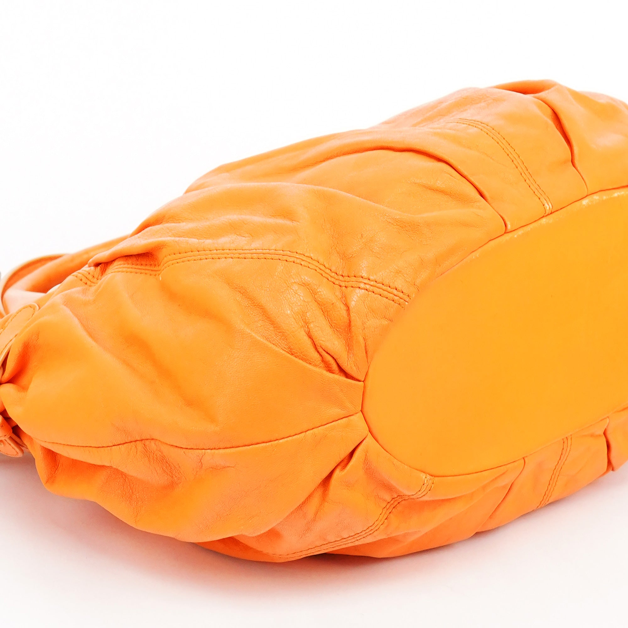 Orange Leather Pillow 2-Way Bag