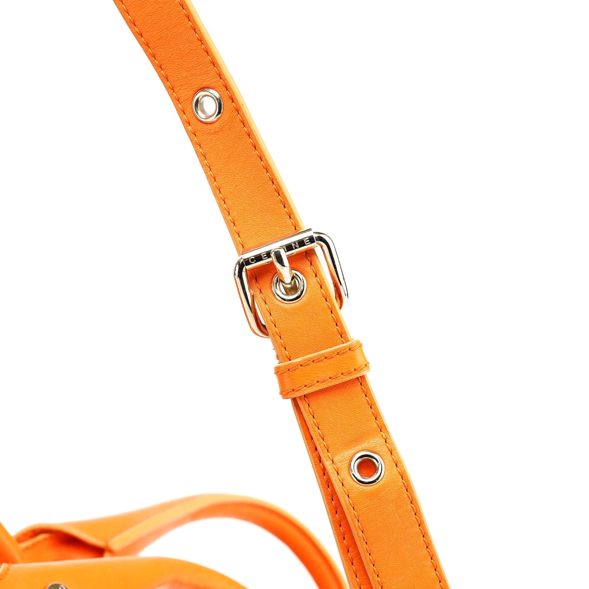 Orange Leather Pillow 2-Way Bag
