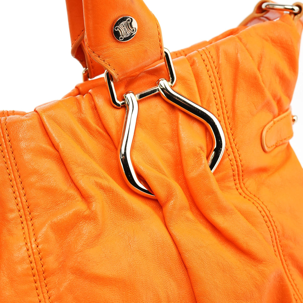 Orange Leather Pillow 2-Way Bag