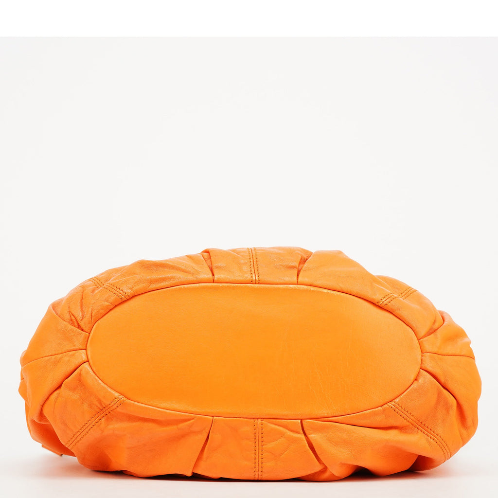 Orange Leather Pillow 2-Way Bag