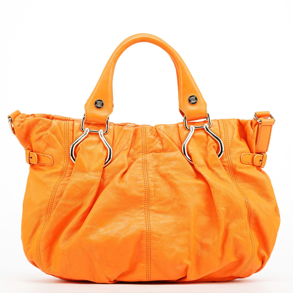 Orange Leather Pillow 2-Way Bag