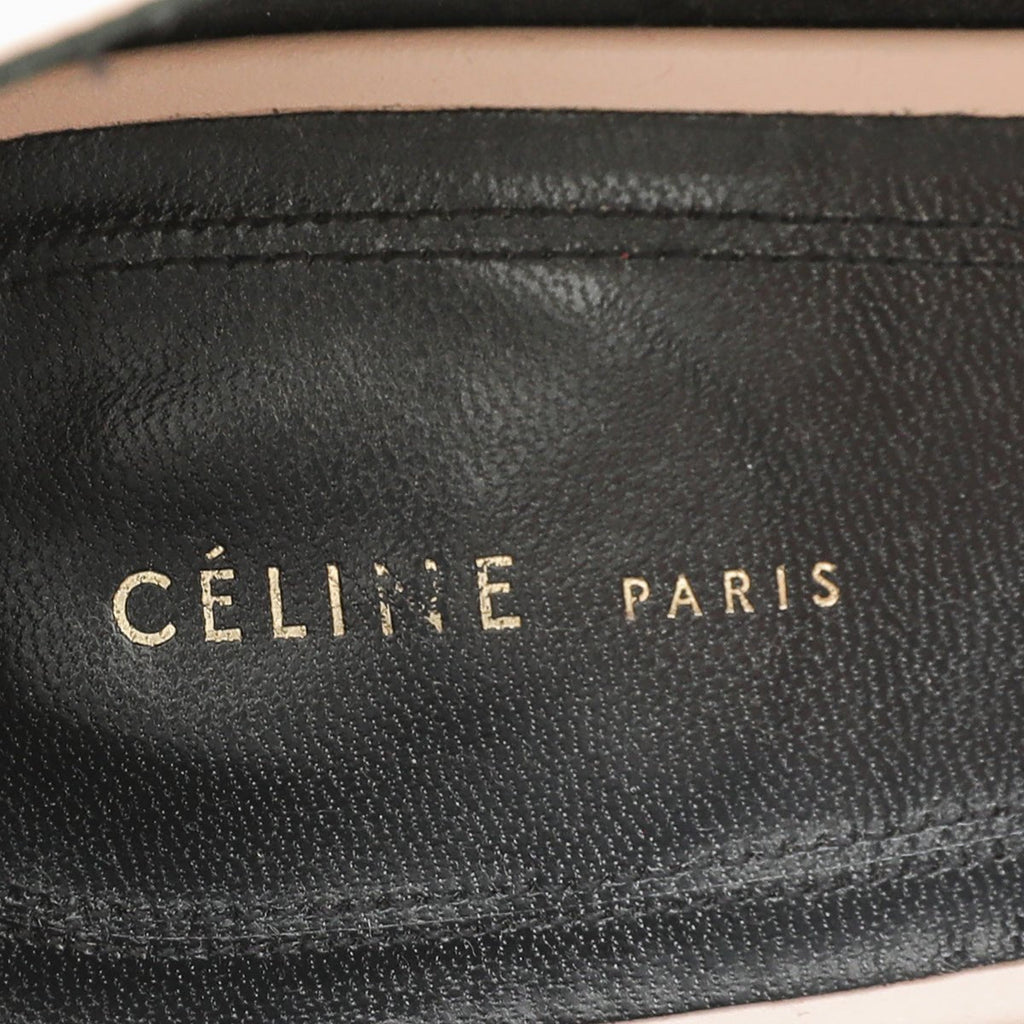 Celine Peach Pointed V Neck Pump 38.5