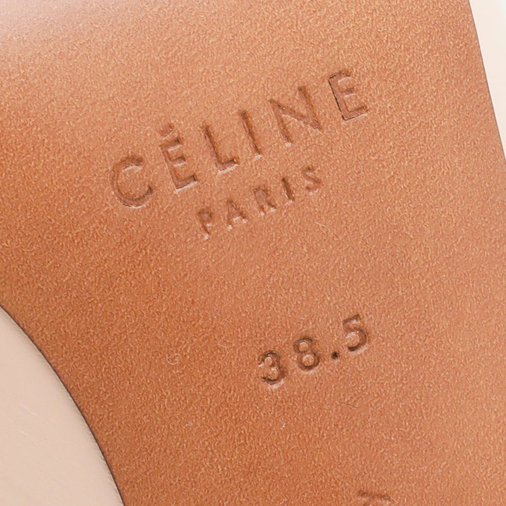 Celine Peach Pointed V Neck Pump 38.5