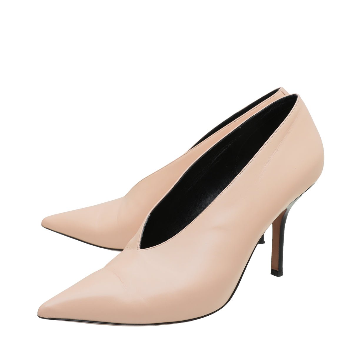 Celine Peach Pointed V Neck Pump 38.5