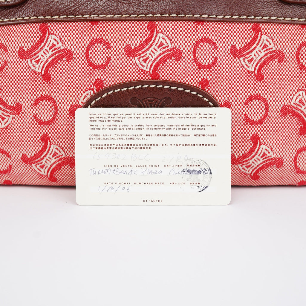 Red Brown Macadam Shoulder Bag