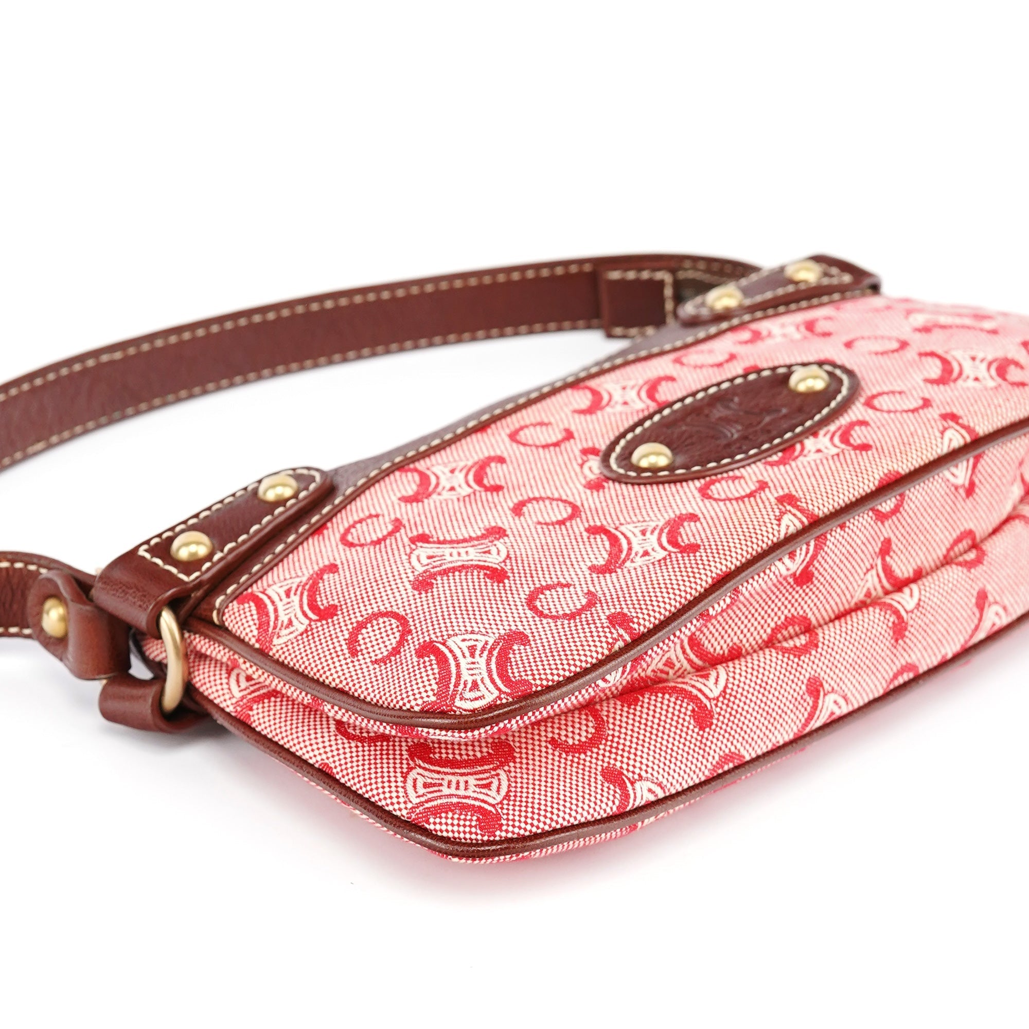 Red Brown Macadam Shoulder Bag