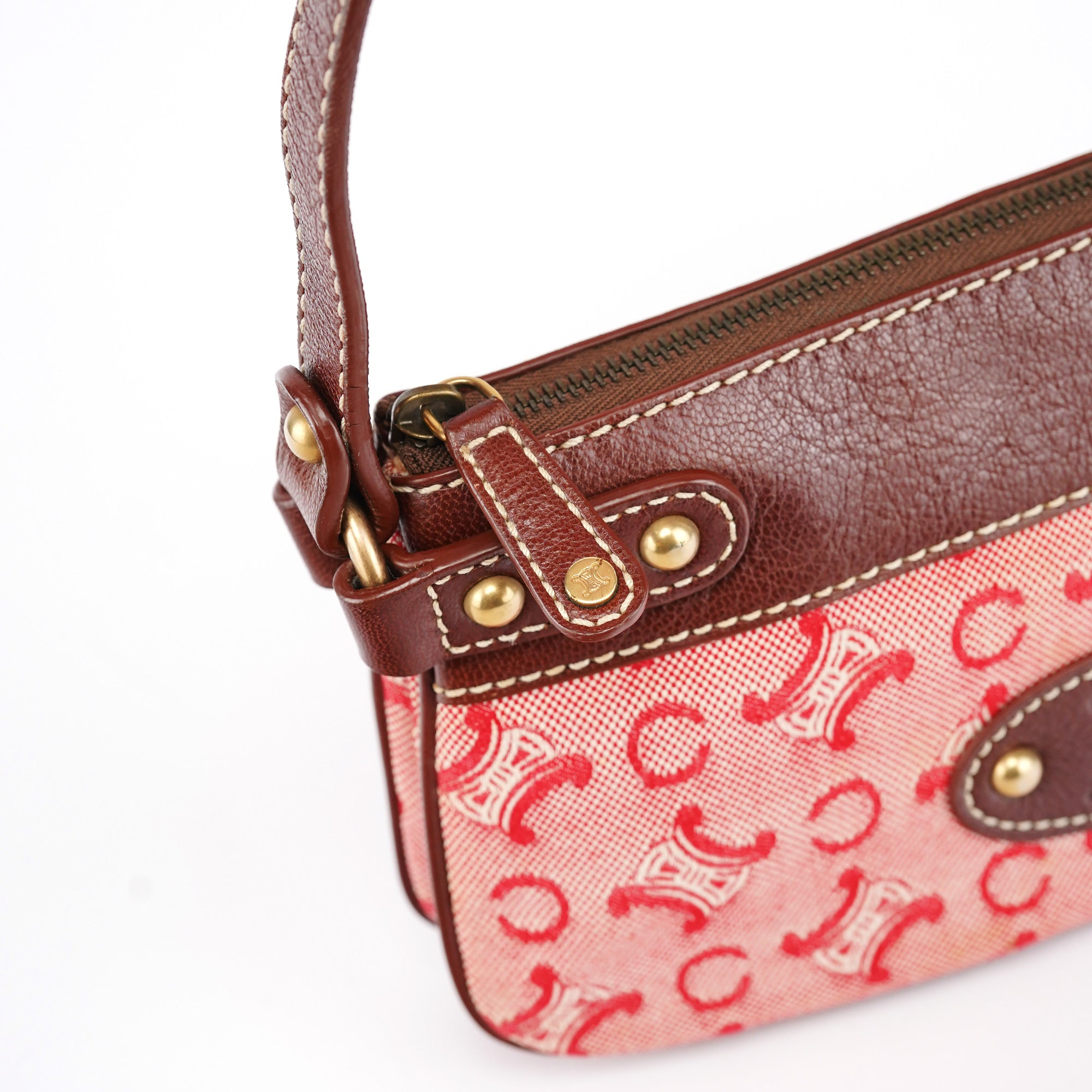 Red Brown Macadam Shoulder Bag