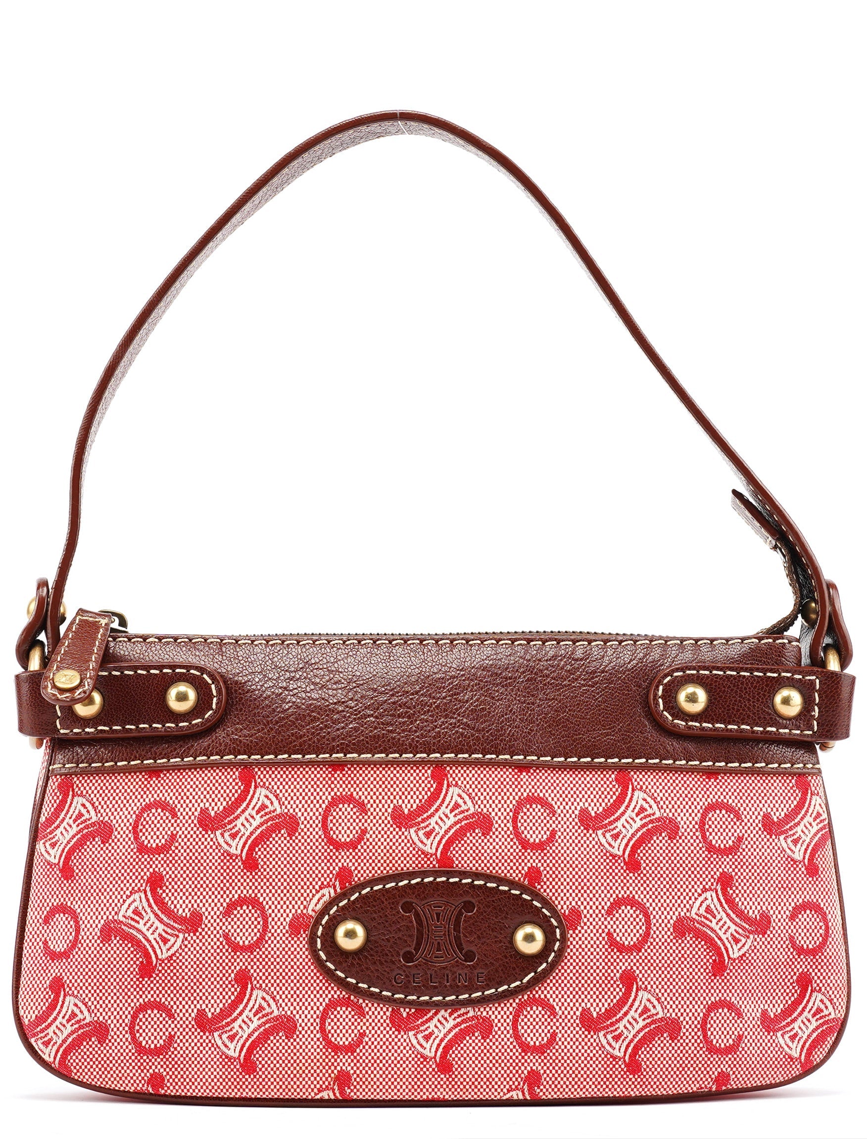 Red Brown Macadam Shoulder Bag