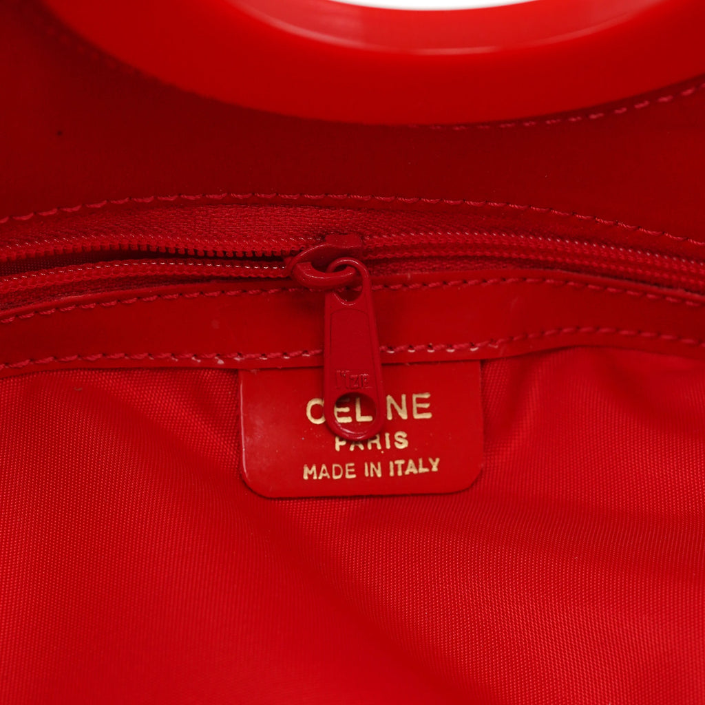 Red Patent Leather Round Handle Bag