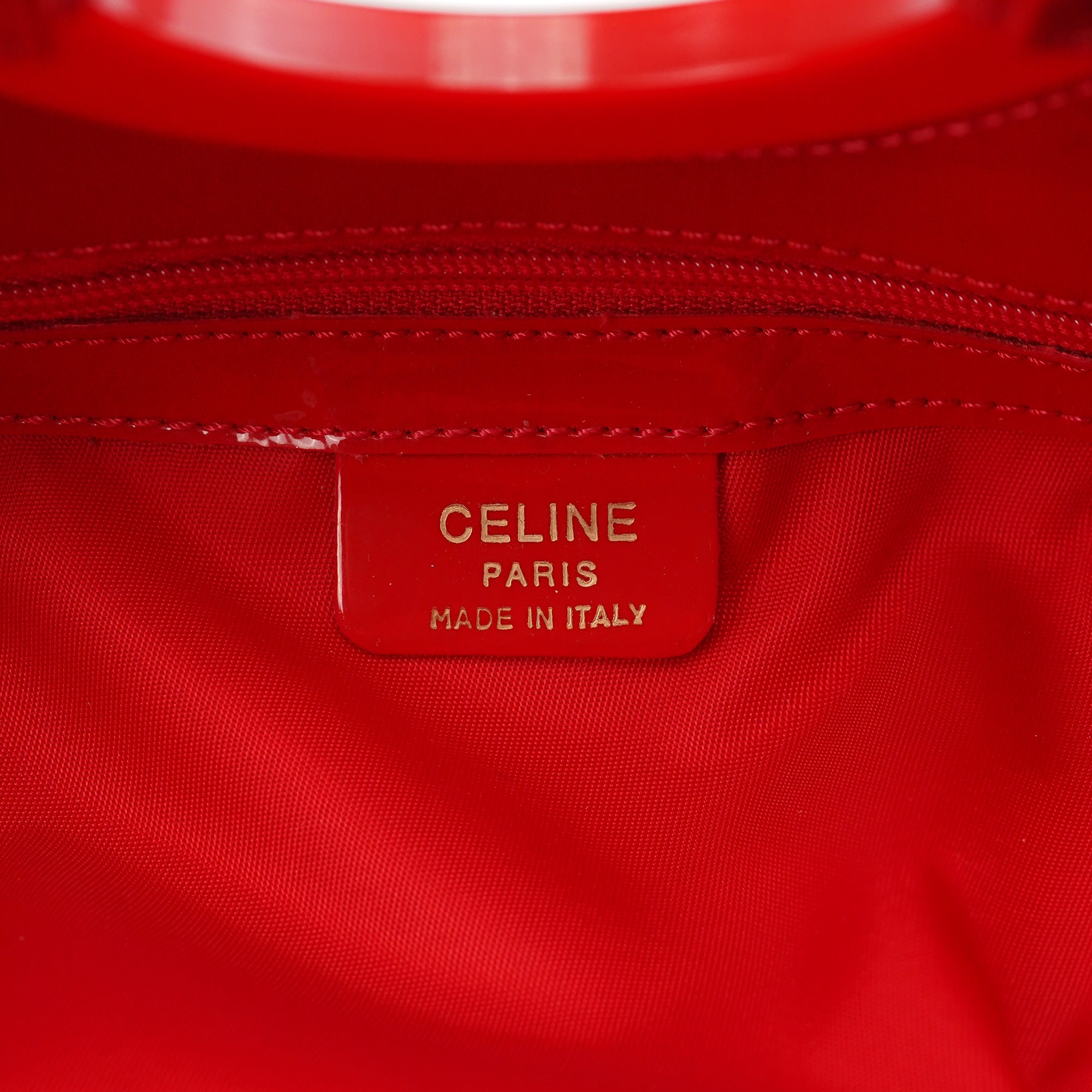 Red Patent Leather Round Handle Bag