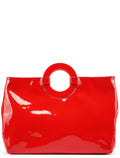 Red Patent Leather Round Handle Bag