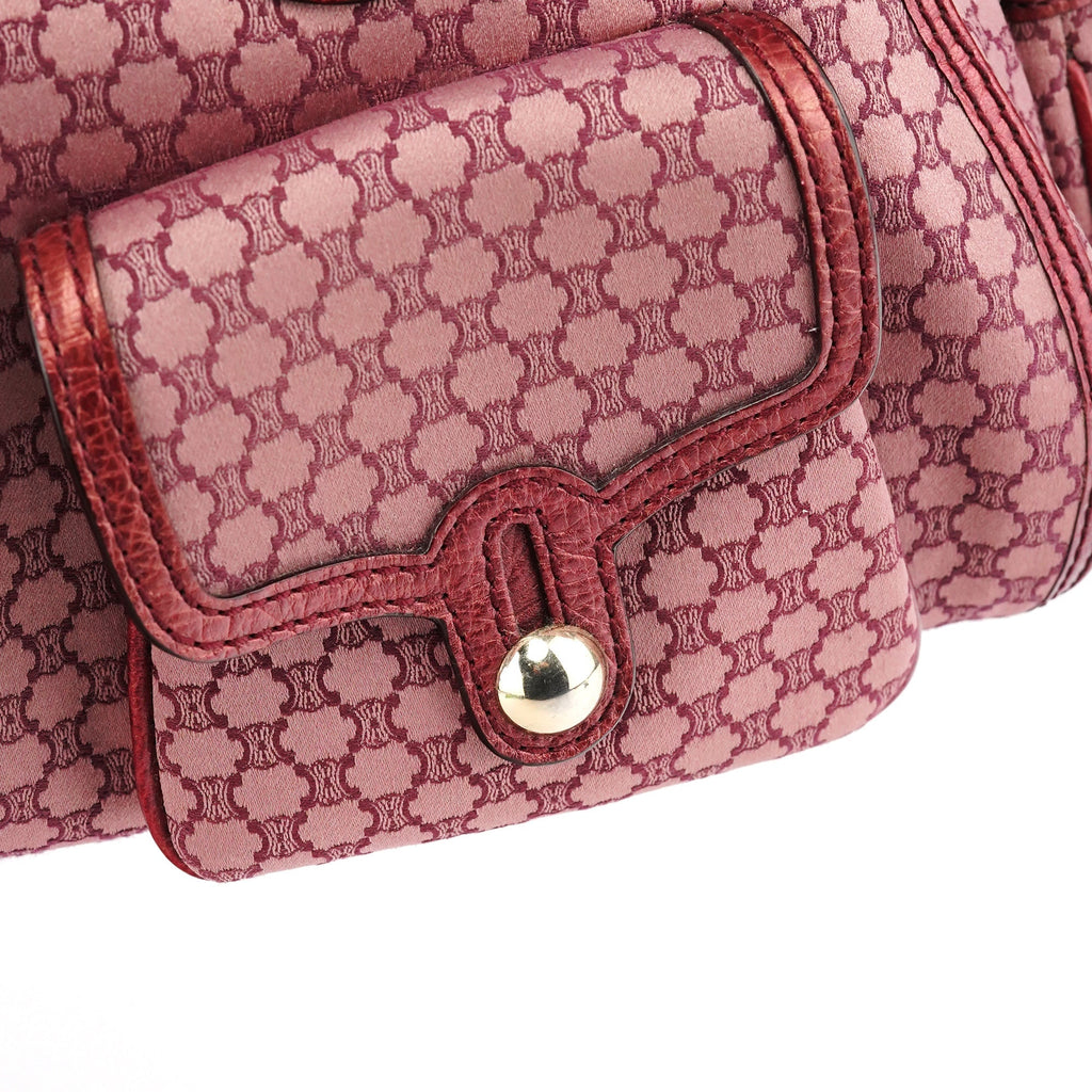 Red Triupmhe Leather Cargo Tote Bag