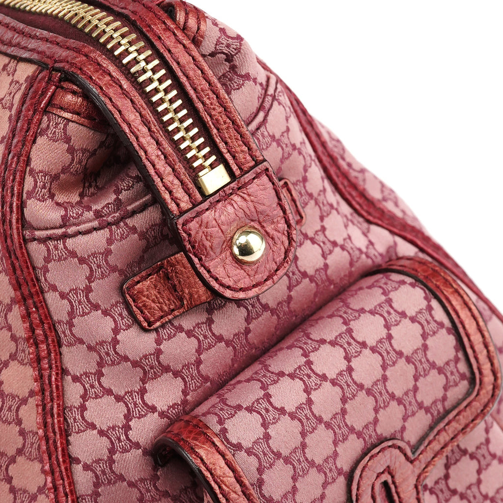 Red Triupmhe Leather Cargo Tote Bag