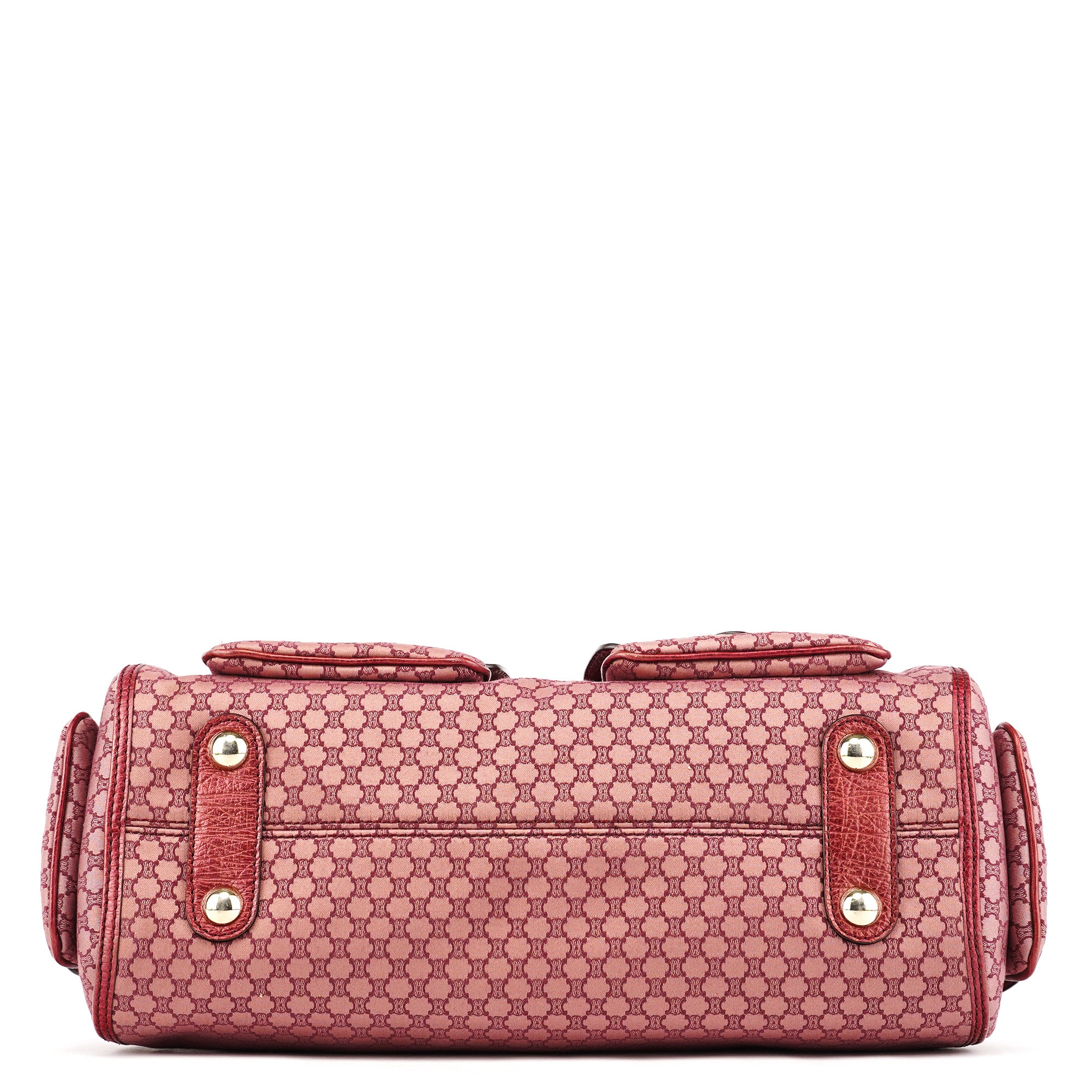 Red Triupmhe Leather Cargo Tote Bag