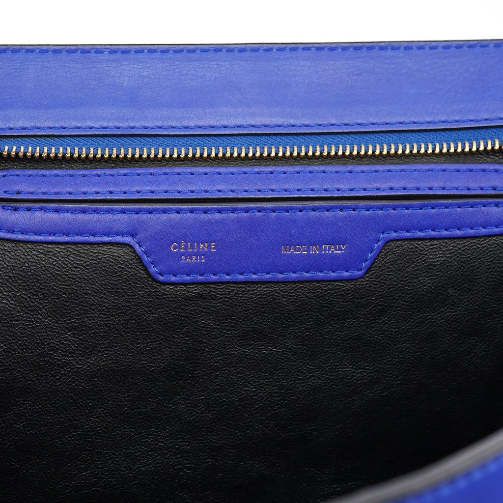 Royal Blue Leather Trapeze 2-Way Bag