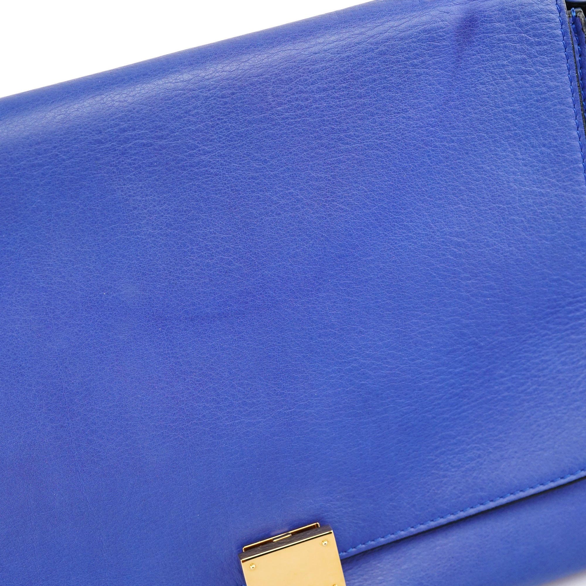 Royal Blue Leather Trapeze 2-Way Bag