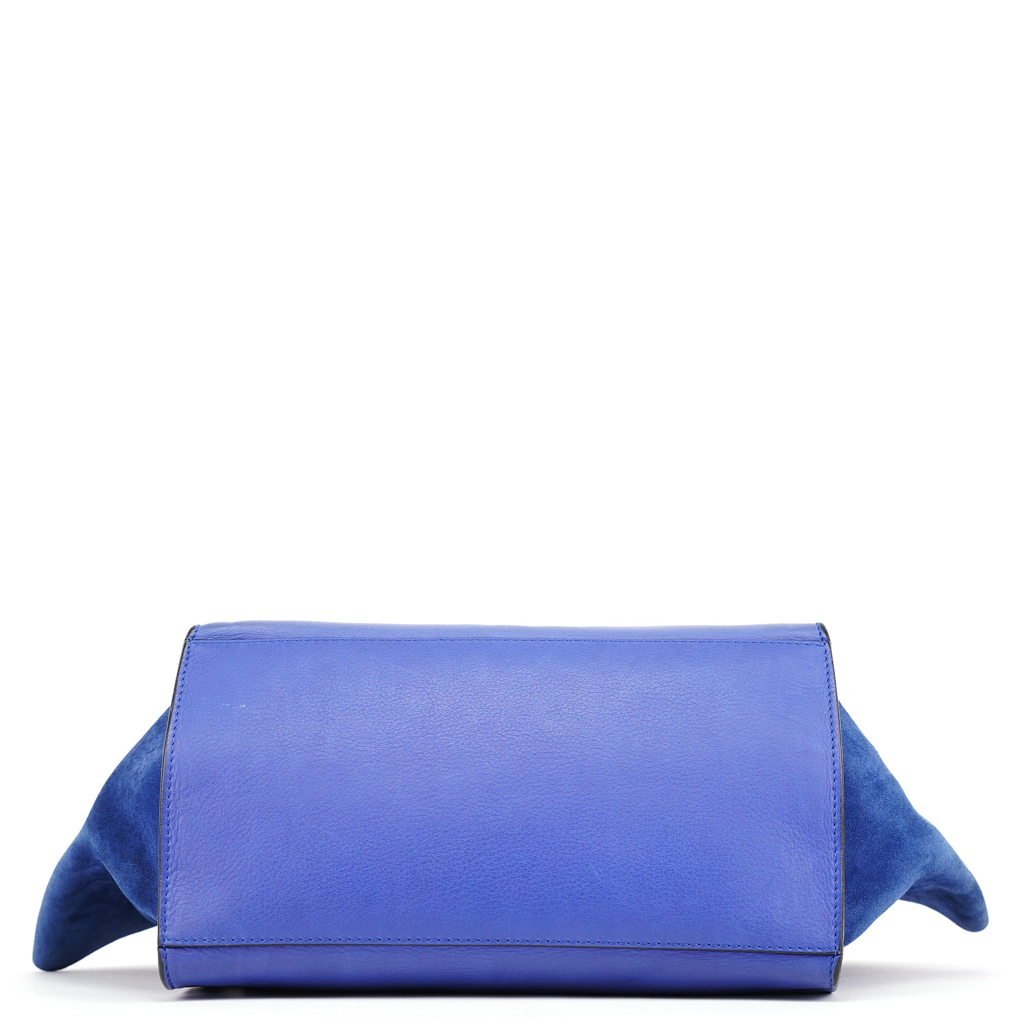 Royal Blue Leather Trapeze 2-Way Bag