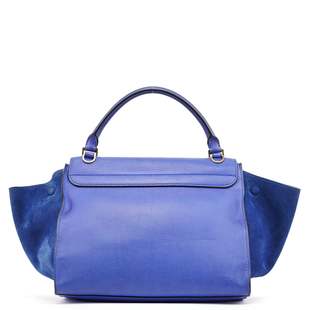 Royal Blue Leather Trapeze 2-Way Bag