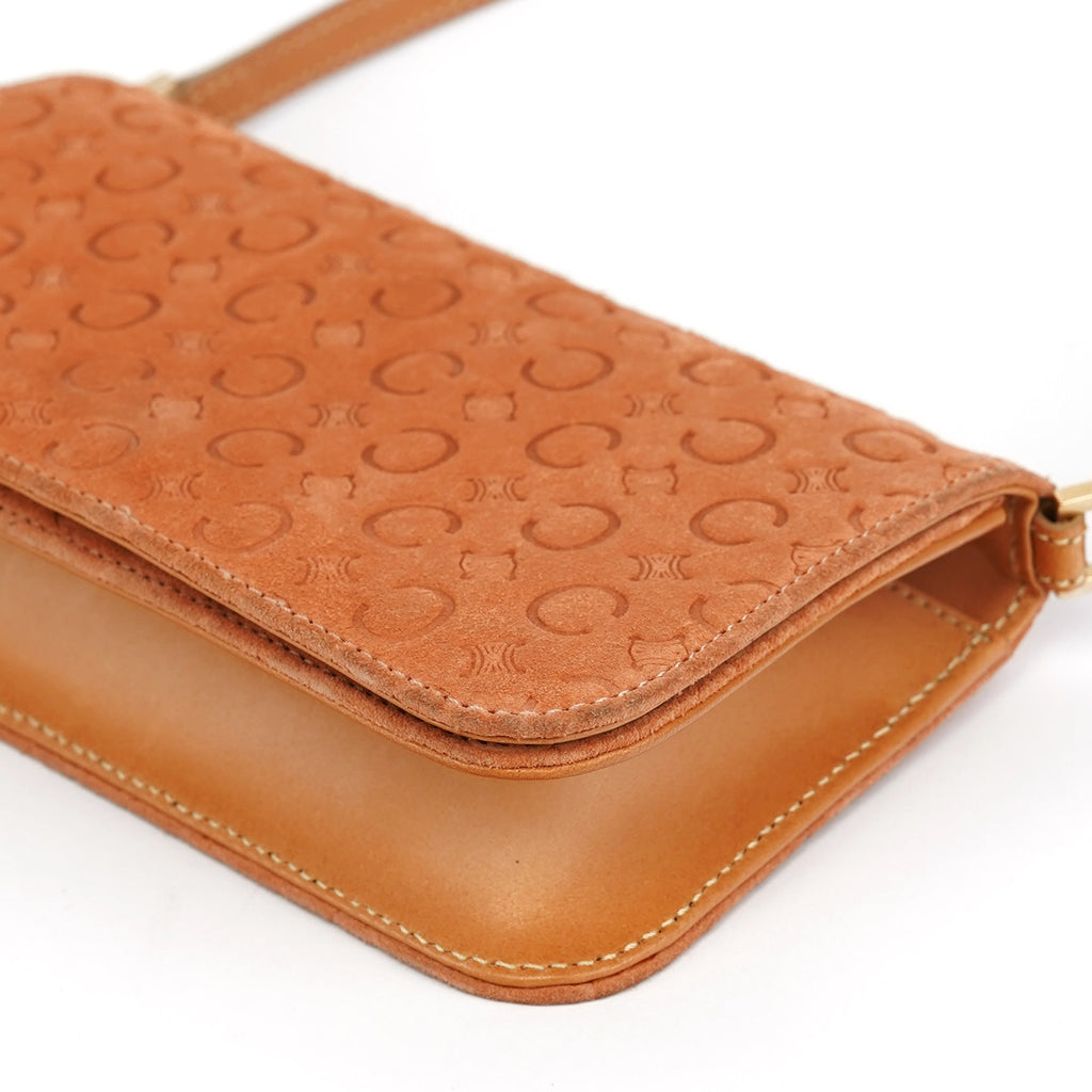 Tan Macadam Suede Shoulder Bag