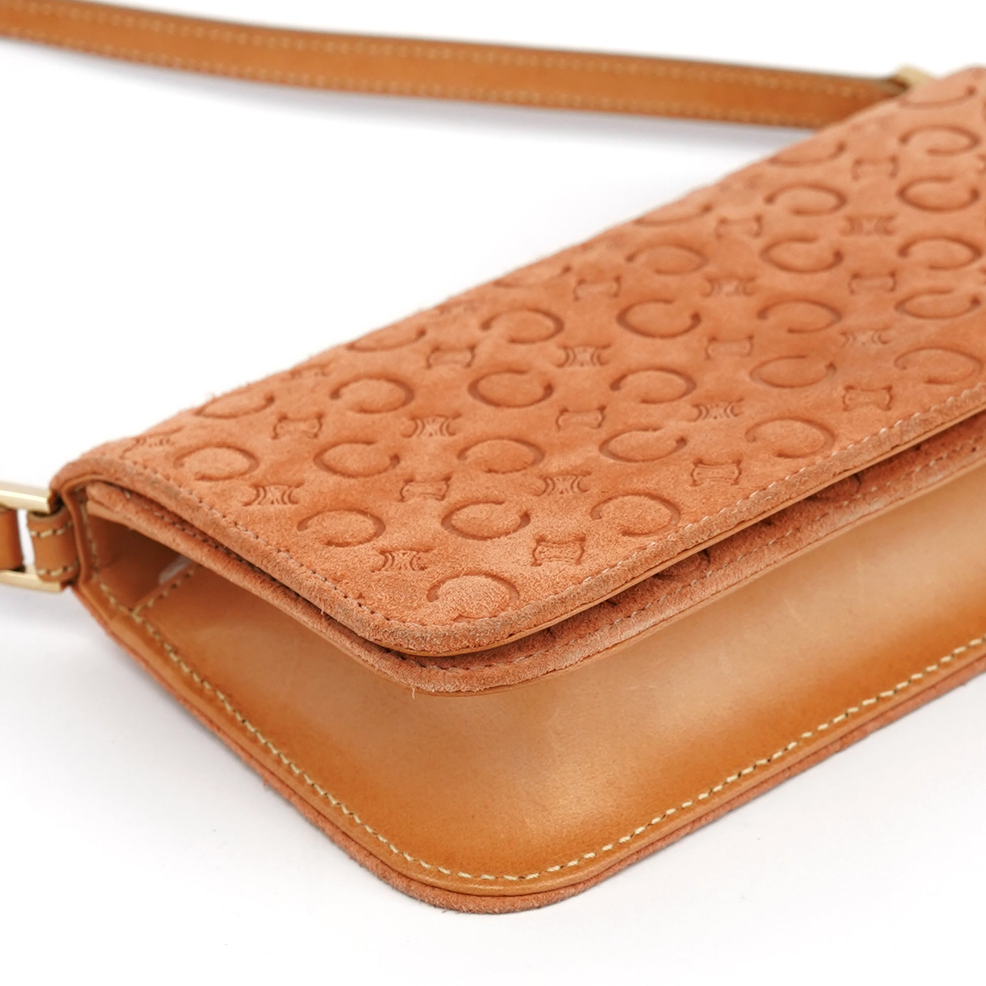 Tan Macadam Suede Shoulder Bag