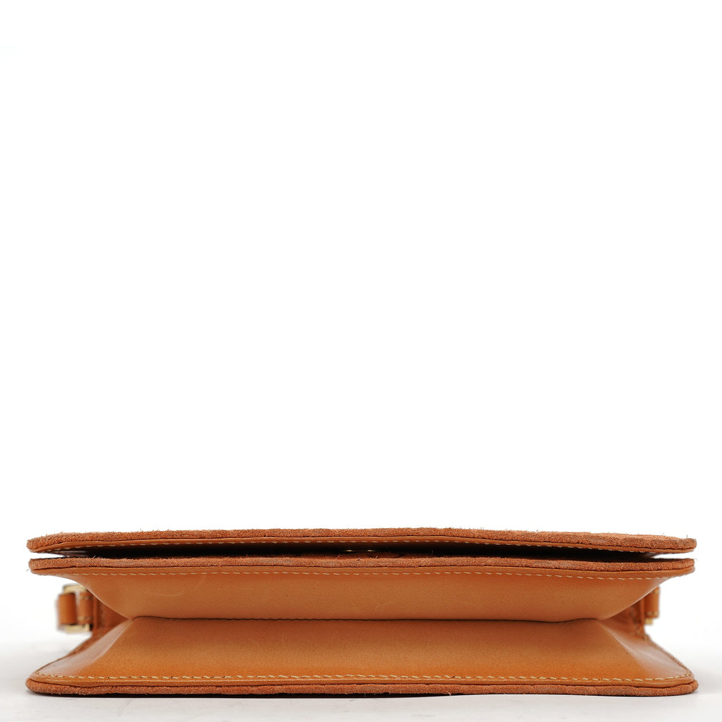 Tan Macadam Suede Shoulder Bag