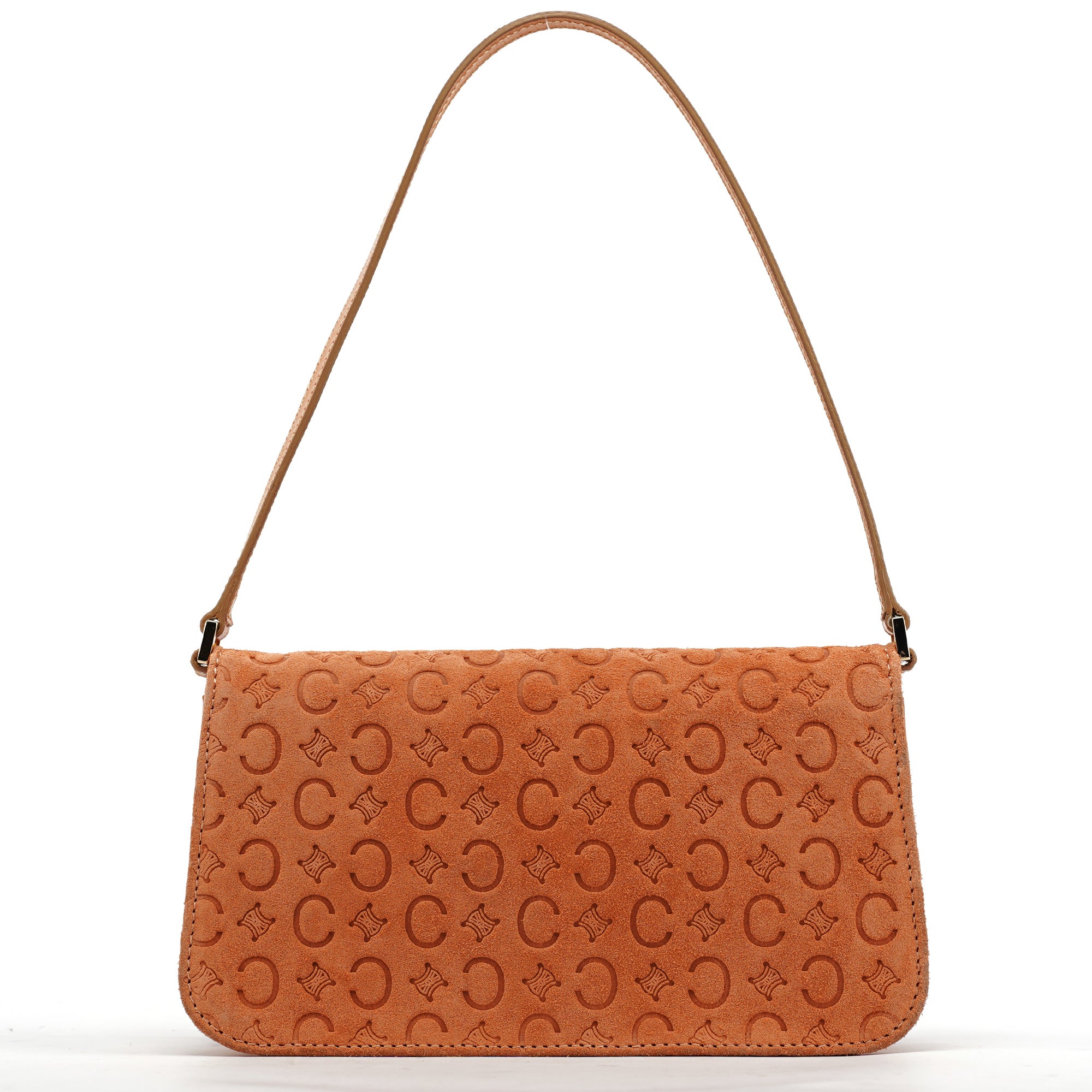 Tan Macadam Suede Shoulder Bag