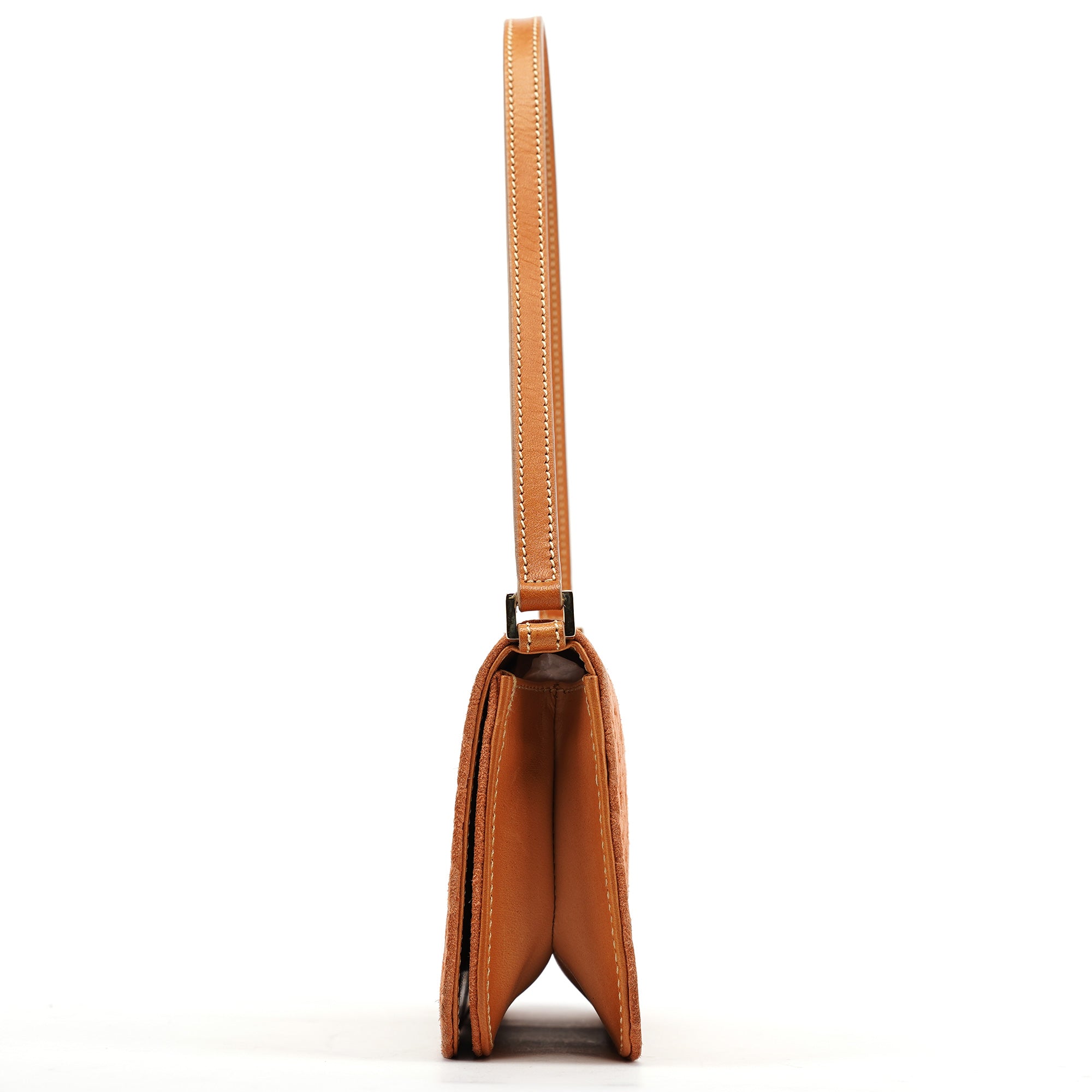Tan Macadam Suede Shoulder Bag