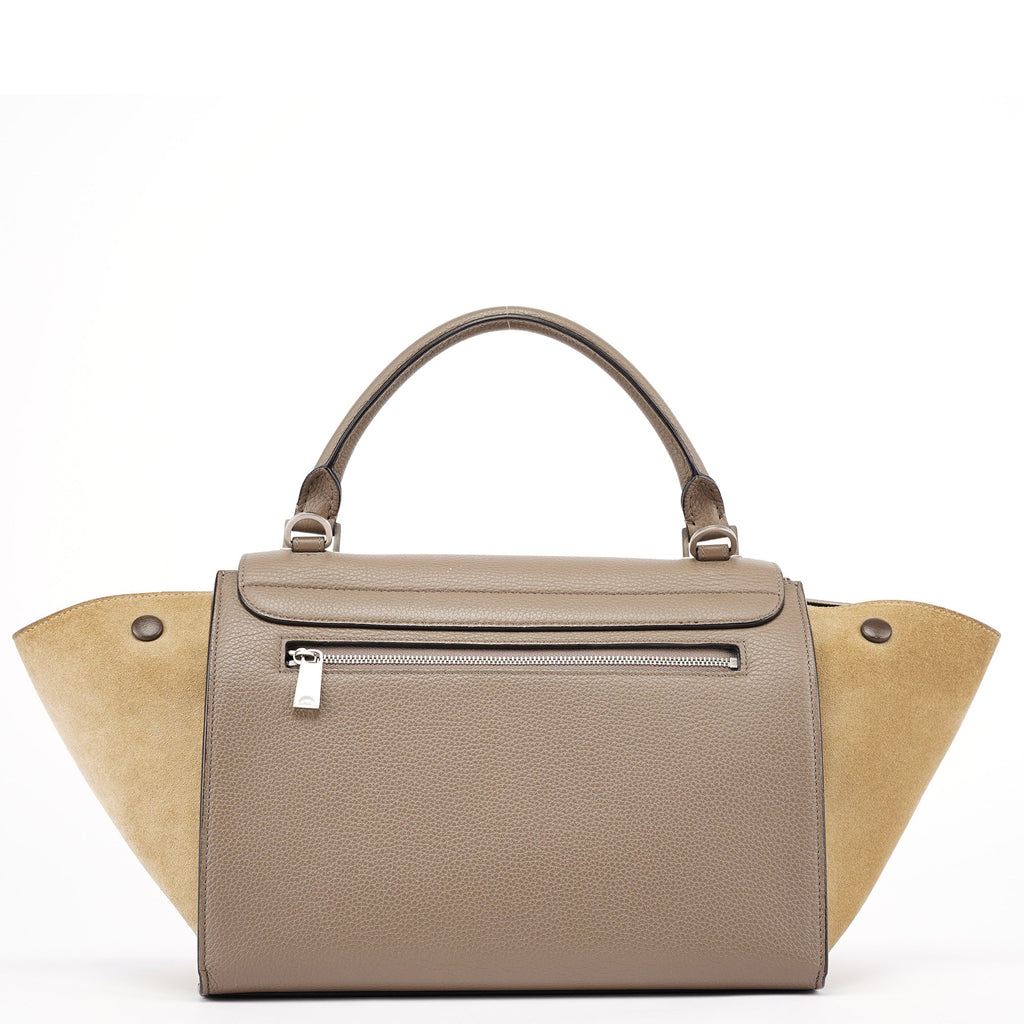 Taupe Leather Trapeze 2-Way Bag