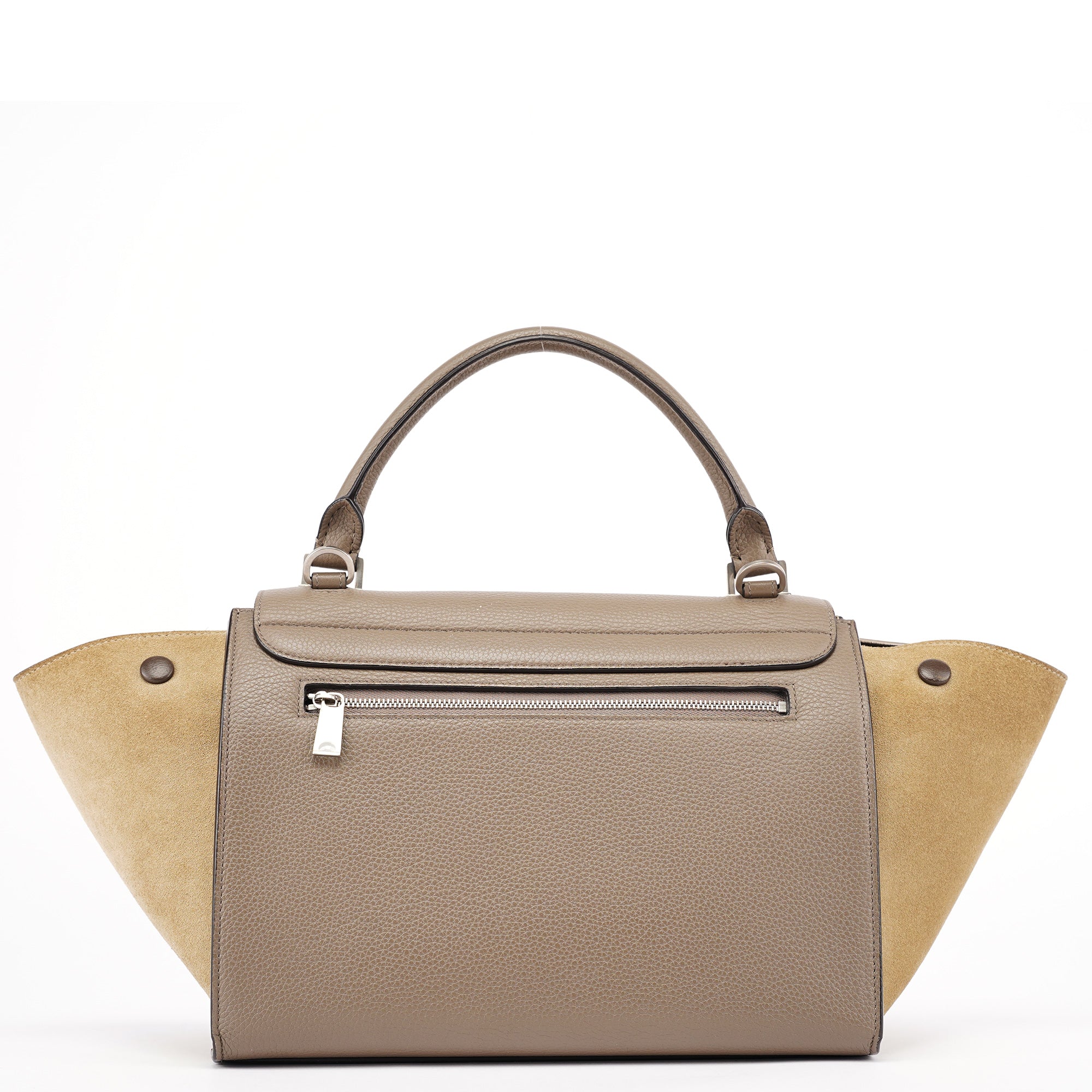 Taupe Leather Trapeze 2-Way Bag