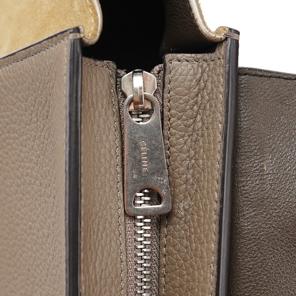Taupe Leather Trapeze 2-Way Bag