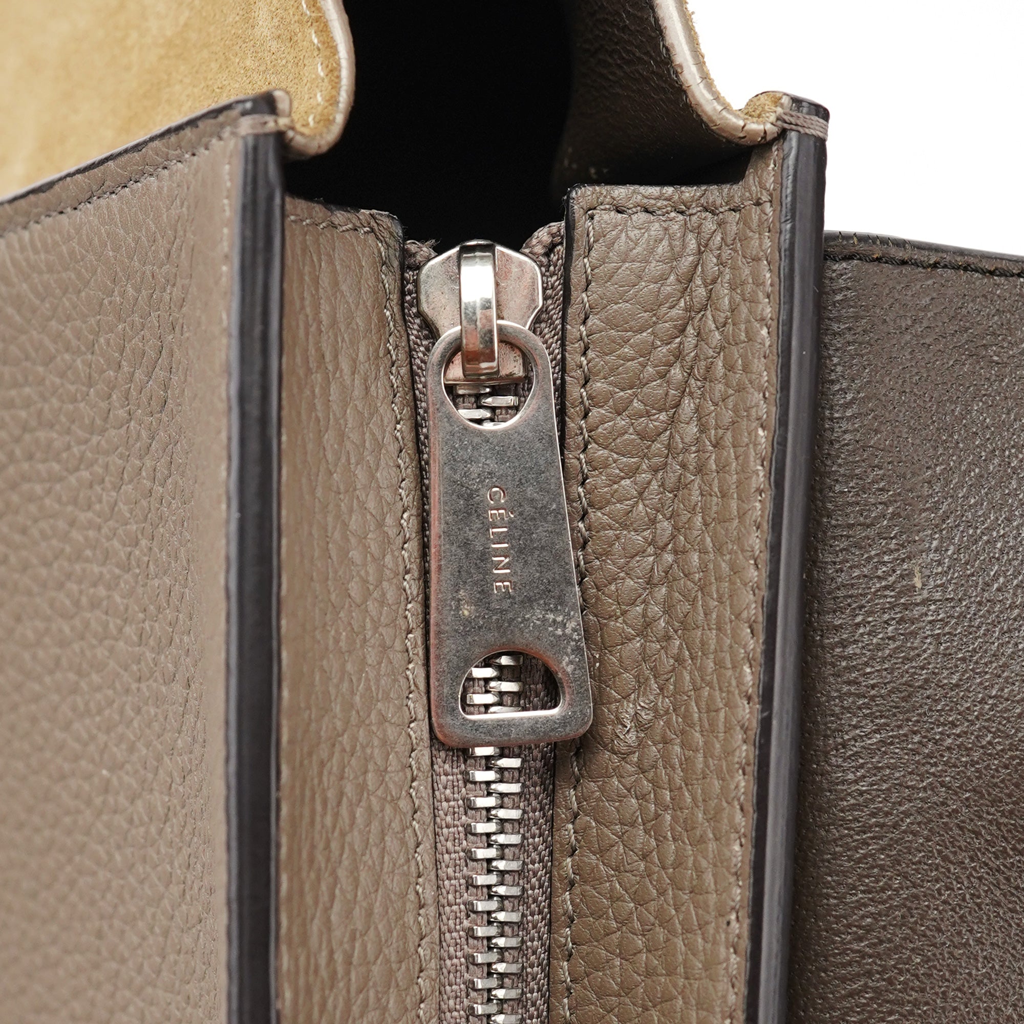 Taupe Leather Trapeze 2-Way Bag