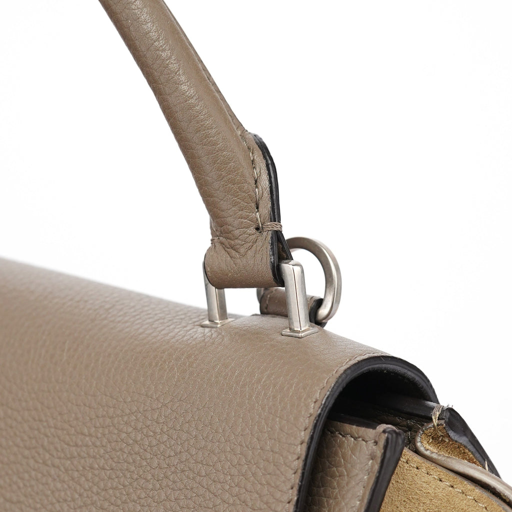 Taupe Leather Trapeze 2-Way Bag