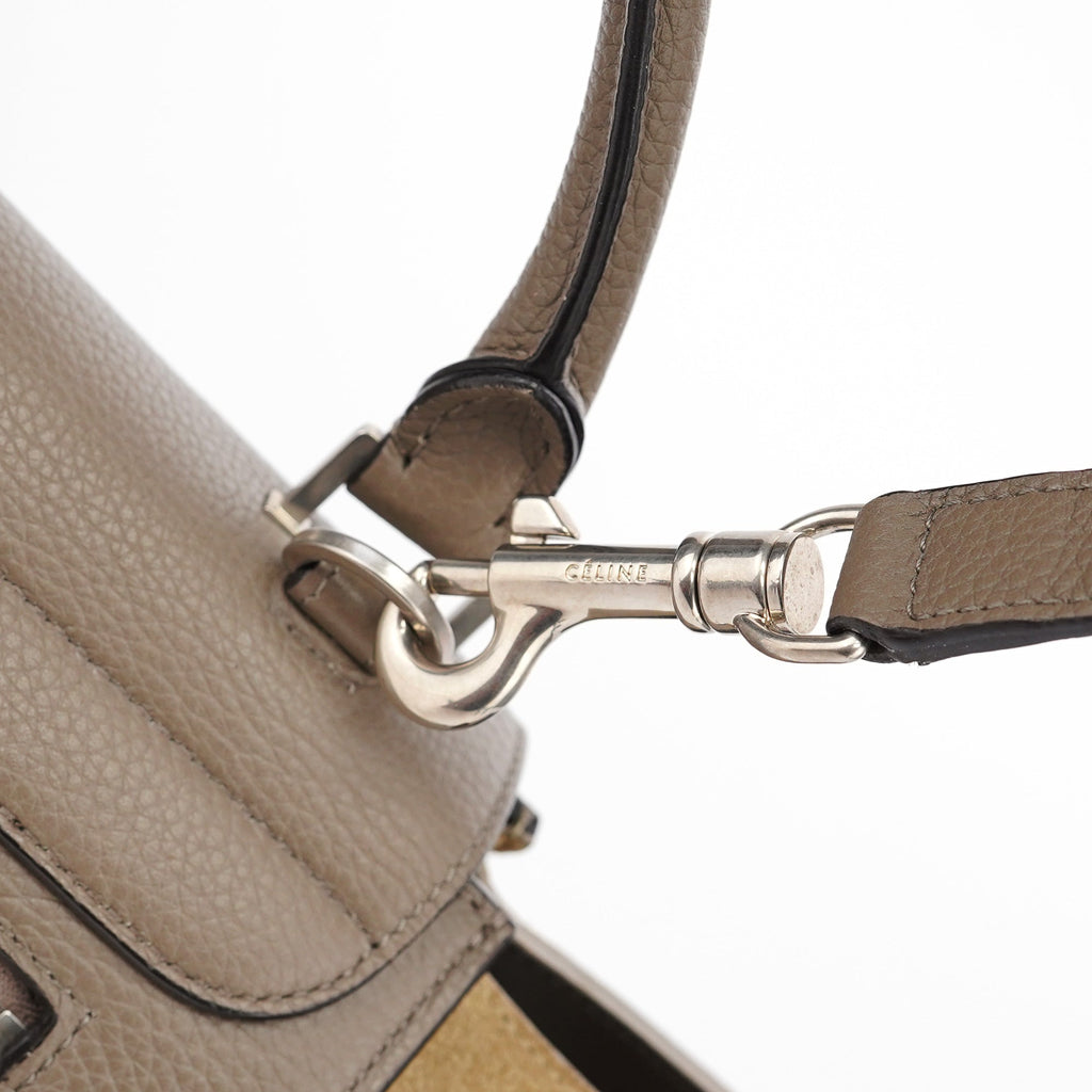 Taupe Leather Trapeze 2-Way Bag
