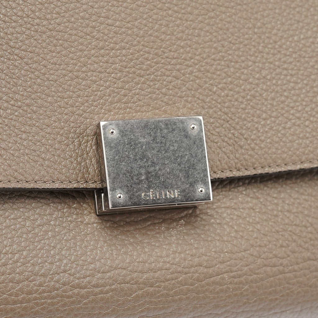 Taupe Leather Trapeze 2-Way Bag