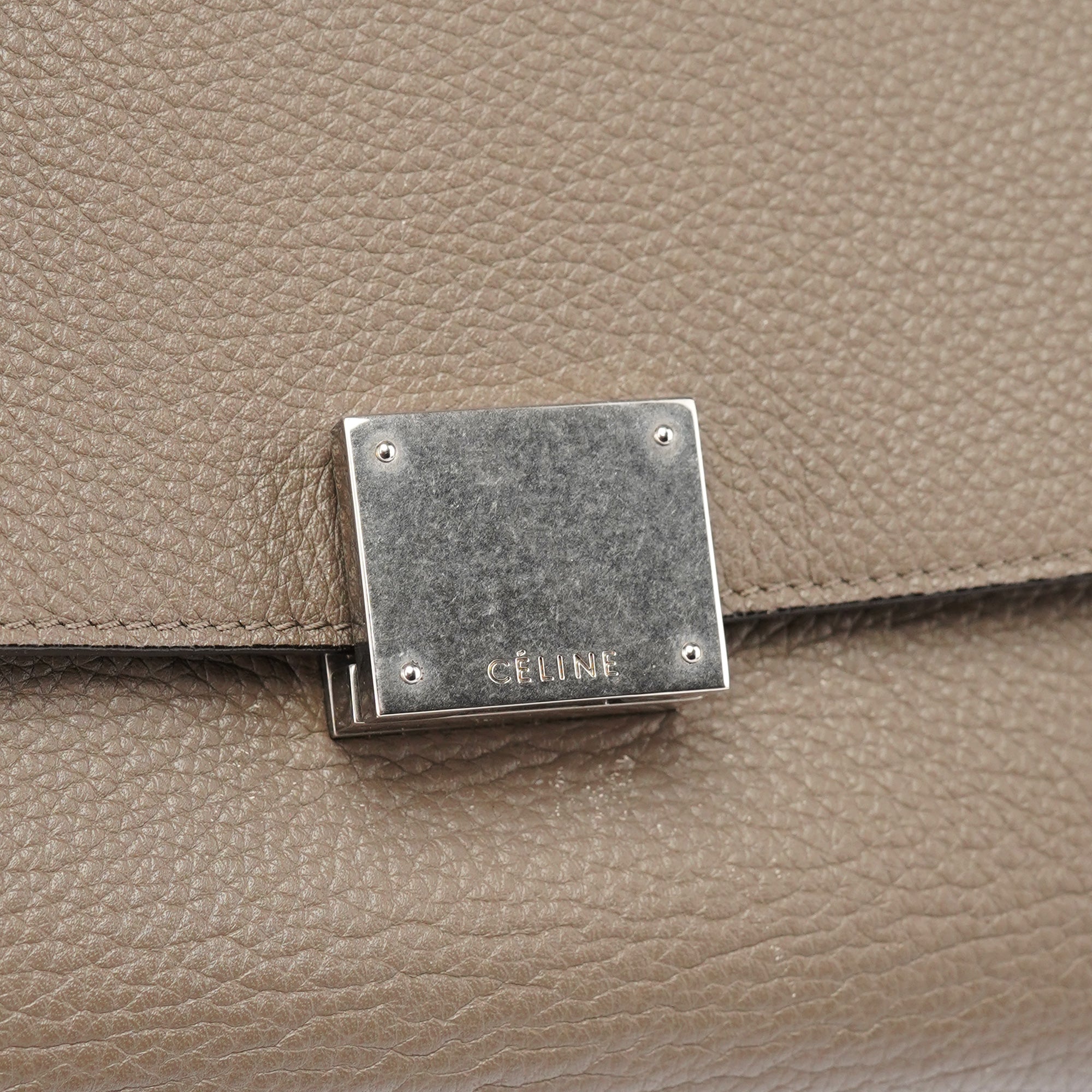 Taupe Leather Trapeze 2-Way Bag