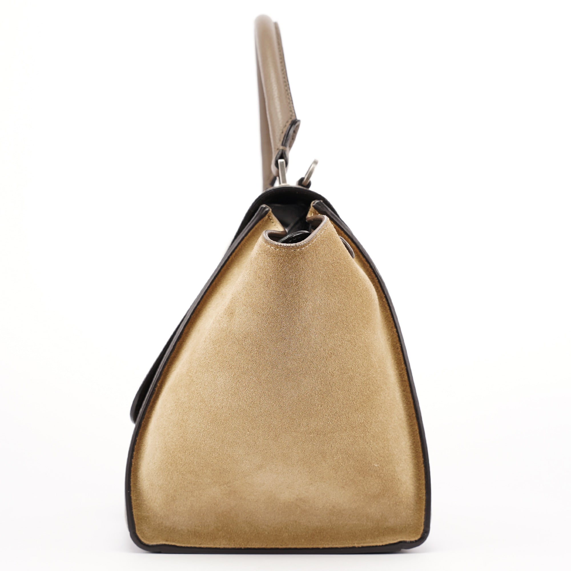 Taupe Leather Trapeze 2-Way Bag