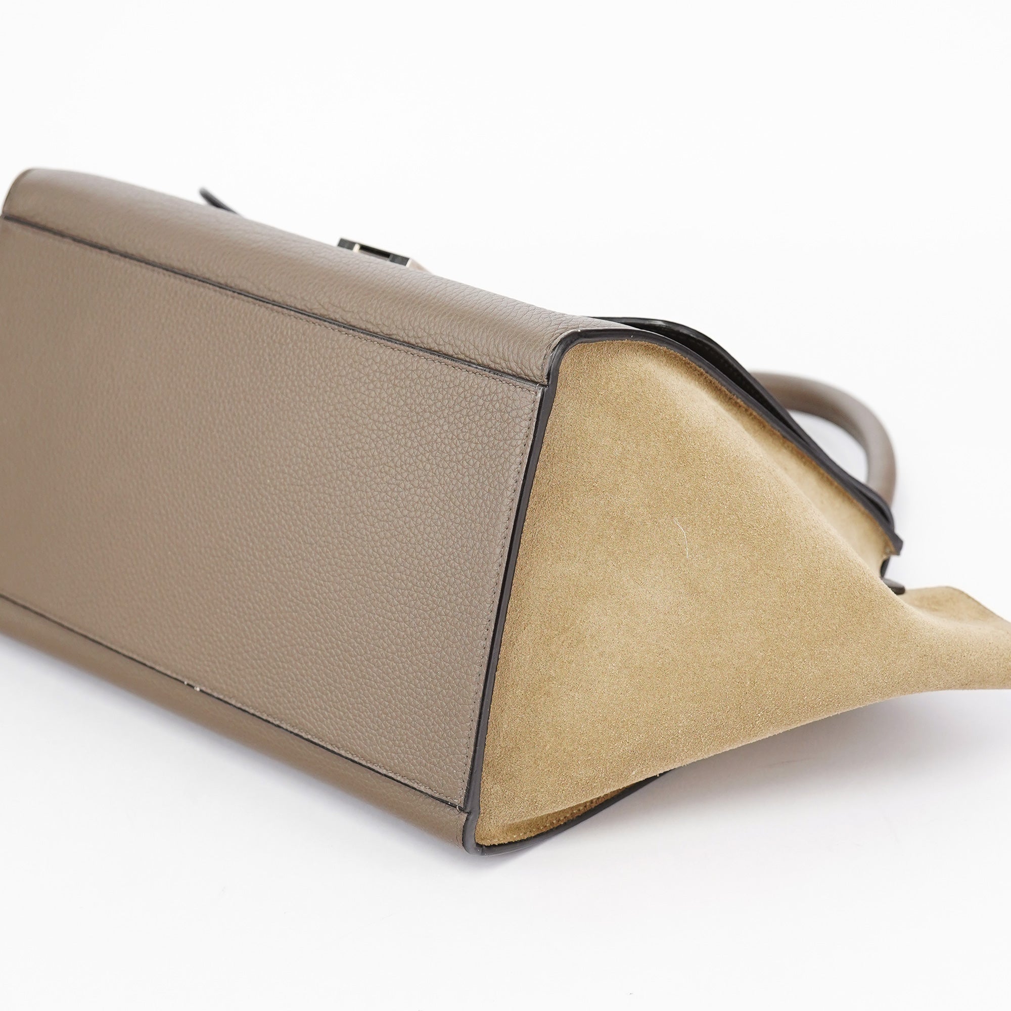 Taupe Leather Trapeze 2-Way Bag