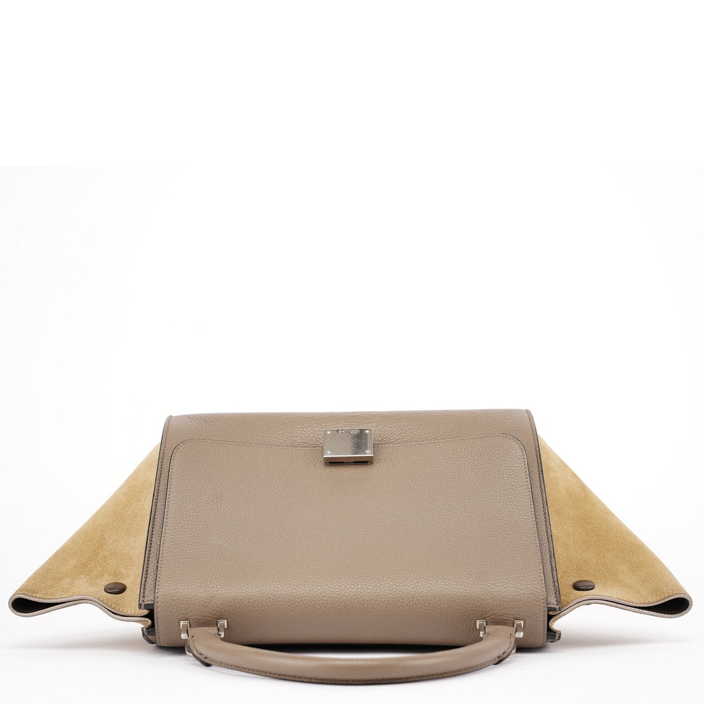 Taupe Leather Trapeze 2-Way Bag