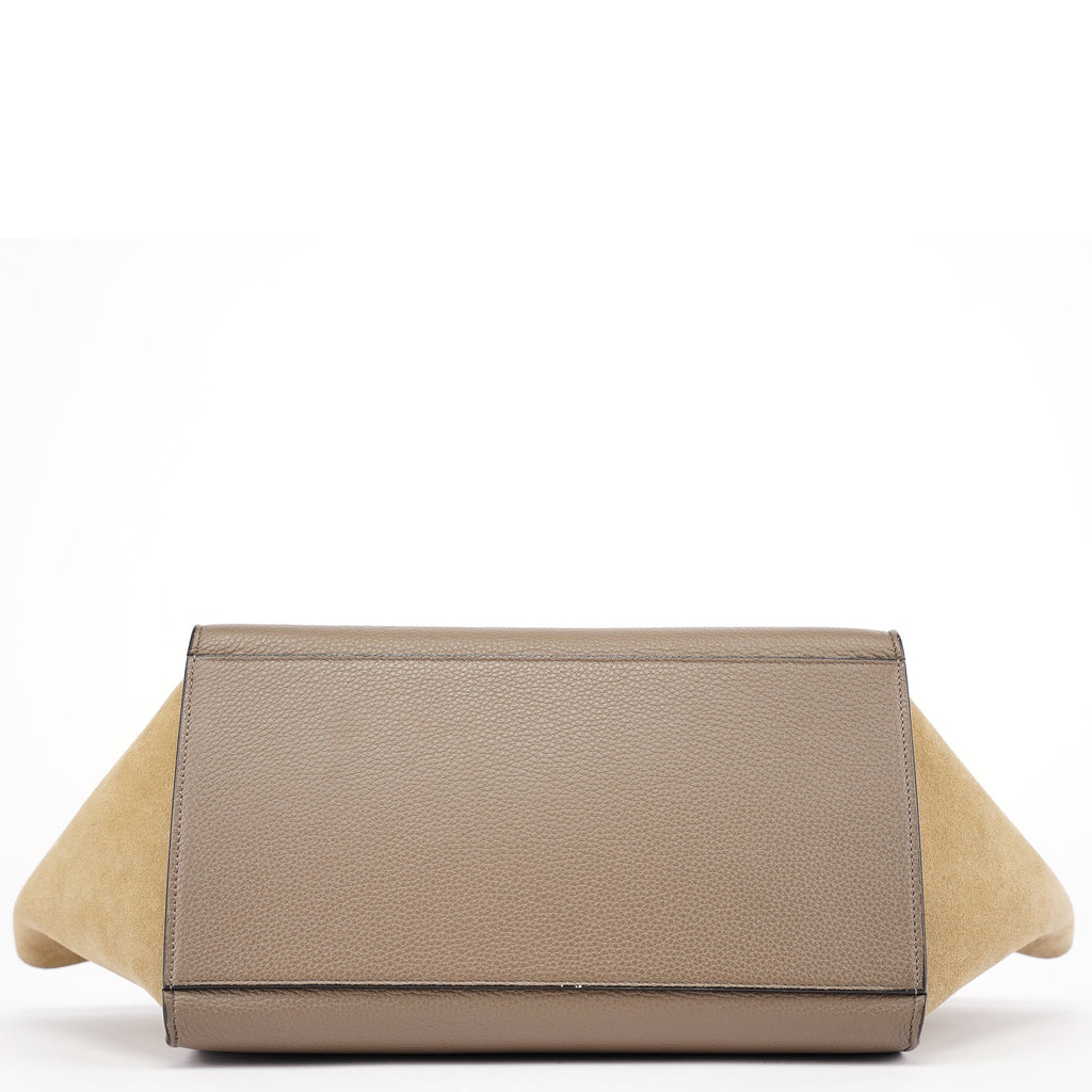 Taupe Leather Trapeze 2-Way Bag