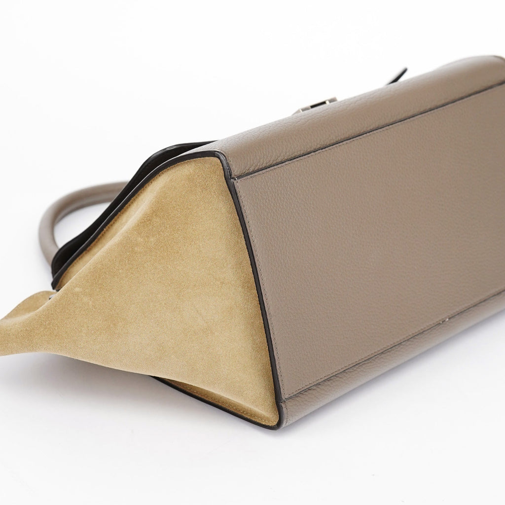 Taupe Leather Trapeze 2-Way Bag