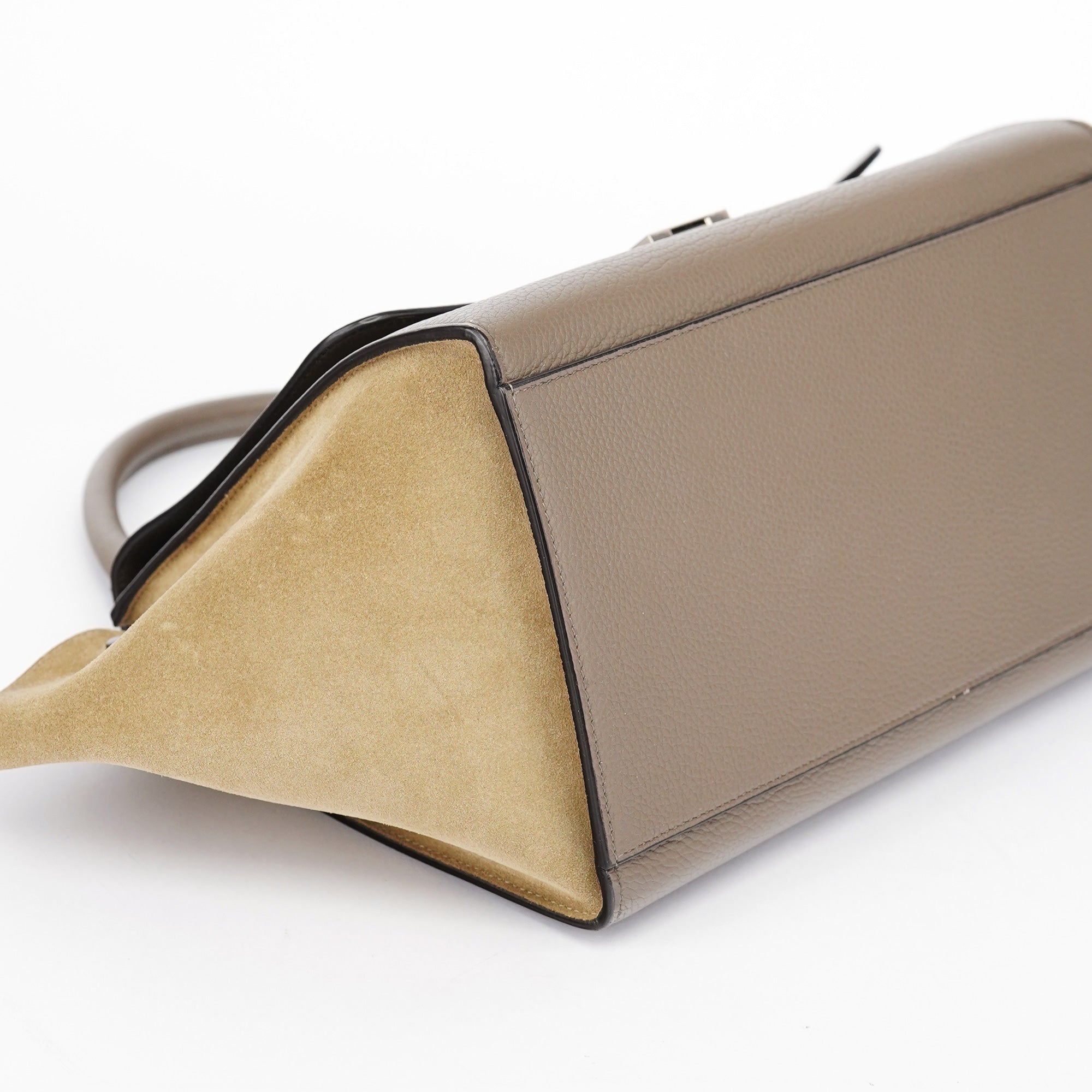 Taupe Leather Trapeze 2-Way Bag
