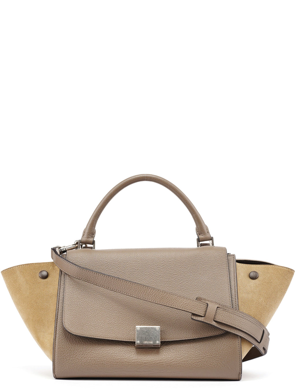 Taupe Leather Trapeze 2-Way Bag