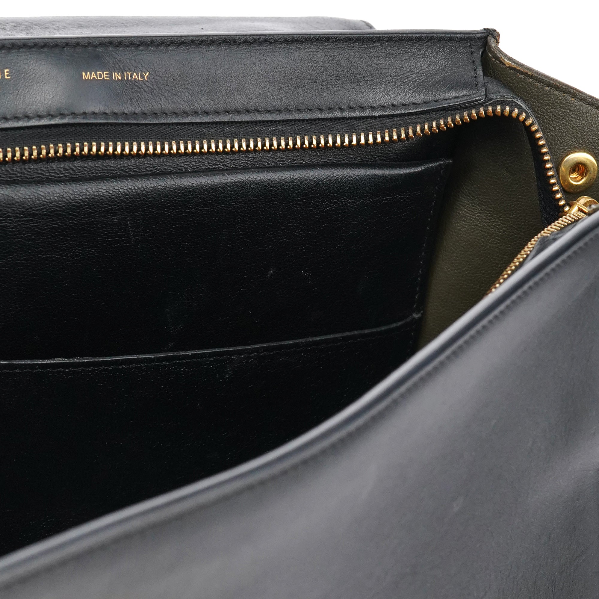 White Brown Leather Trapeze 2-Way Bag